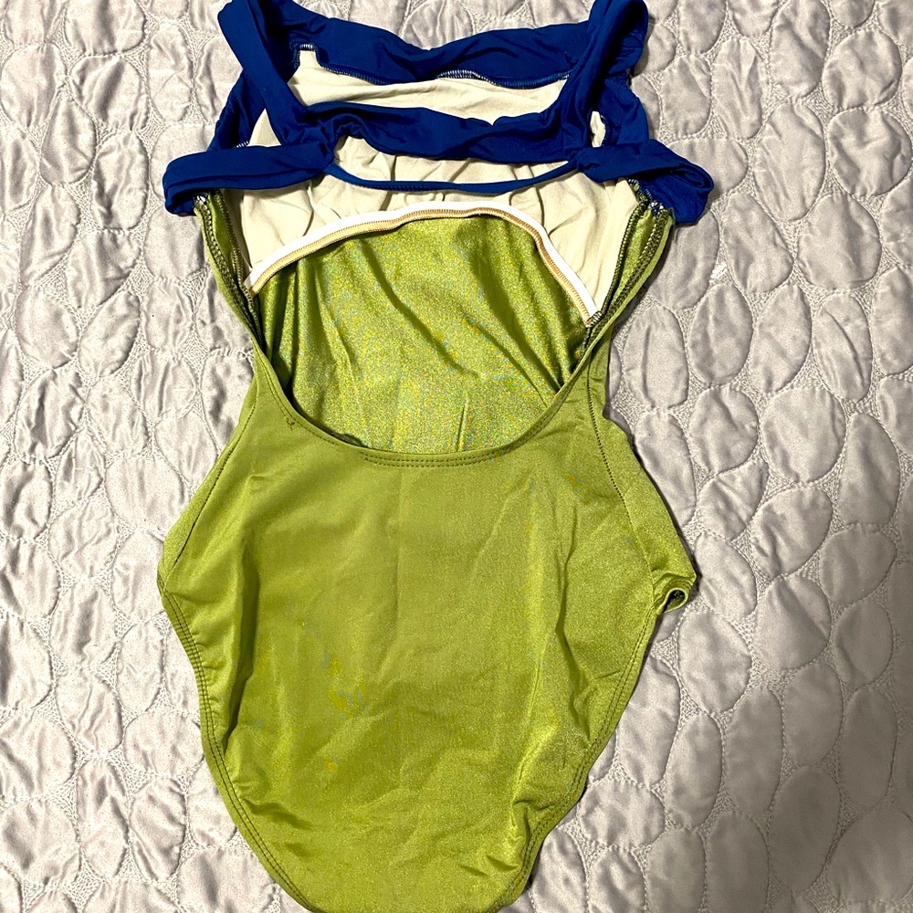 Lovely Olive green/navy blue leotard